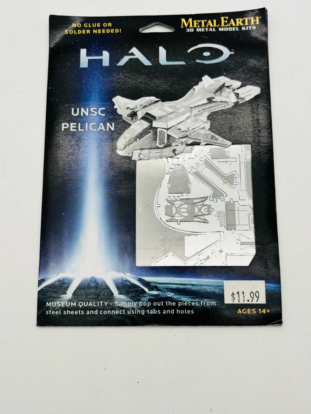 Halo UNSC Pelican 3D Metal Model Kit - Silver